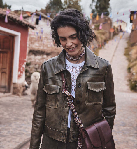VESTE EN CUIR DONNA