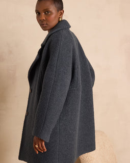 MANTEAU ASSIA EN LAINE EFFET BOUCLETTE