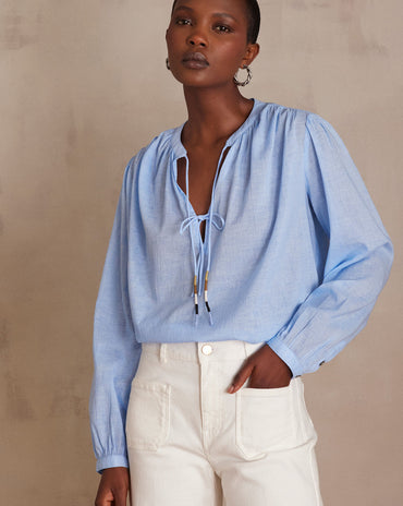 BLOUSE PAPILLON EN COTON