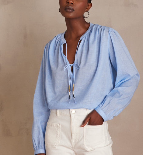 BLOUSE PAPILLON EN COTON