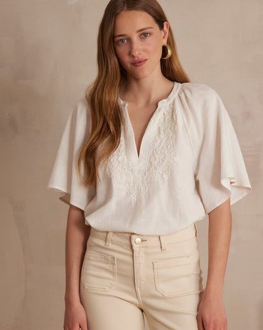BLOUSE POKER EN COTON