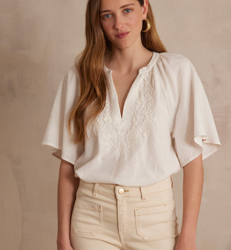 BLOUSE POKER EN COTON