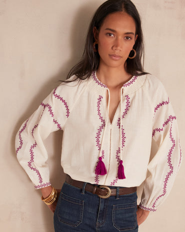 BLOUSE SULLY EN COTON ET LIN