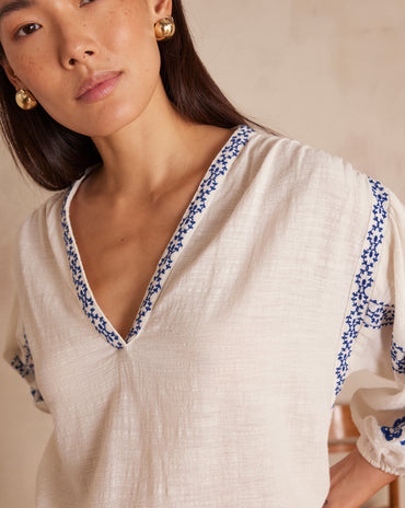 BLOUSE SALLY EN COTON BRODÉE