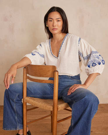 BLOUSE SALLY EN COTON BRODÉE