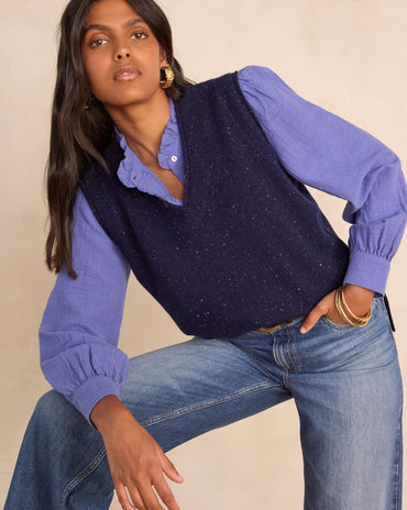PULL SANS MANCHES BASILE EN 100% LAINE