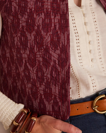 GILET PRUNE EN COTON