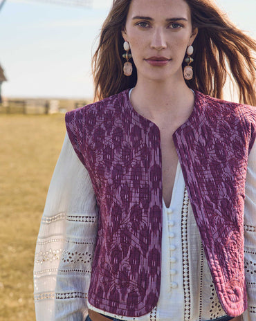 GILET PRUNE EN COTON