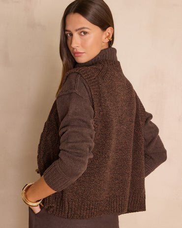 GILET SANS MANCHES BARNEY EN LAINE TORSADÉE