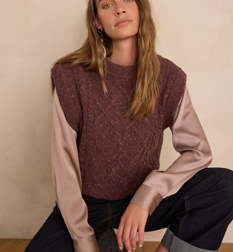 PULL SANS MANCHES BALKIS EN LAINE