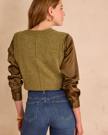 PULL COL V BASILE 100% LAINE