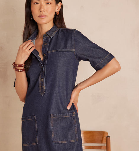 ROBE RITA EN COTON DENIM