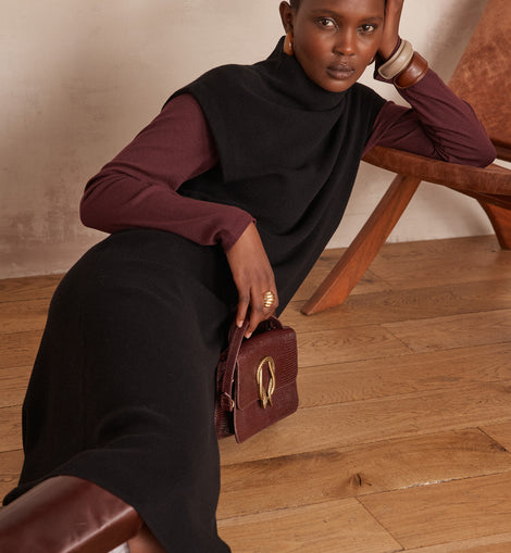 ROBE SANS MANCHES ROMANCE EN MAILLE CÔTELÉ