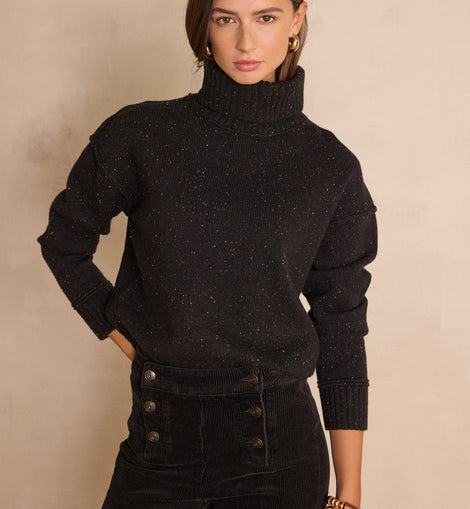 PULL COL ROULÉ BRANDO EN 100% LAINE