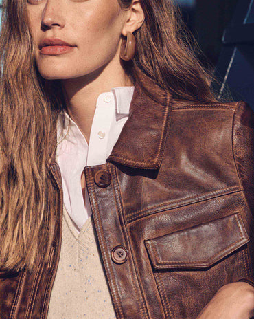 VESTE EN CUIR DONNA
