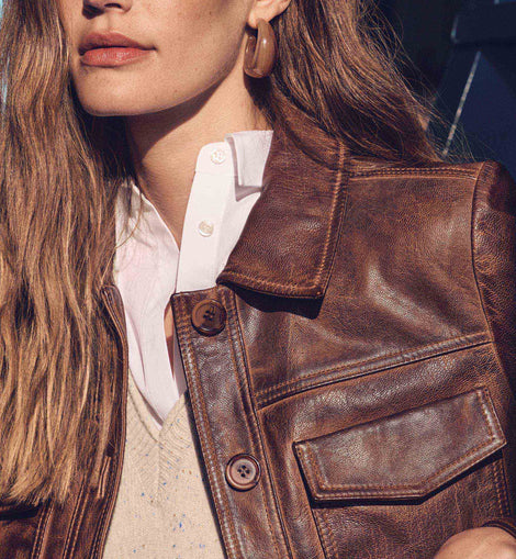 VESTE EN CUIR DONNA
