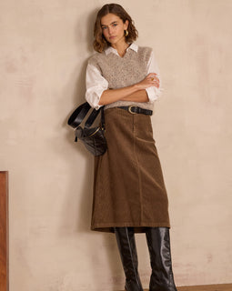 JUPE EN VELOURS CÔTELÉ KAYNE