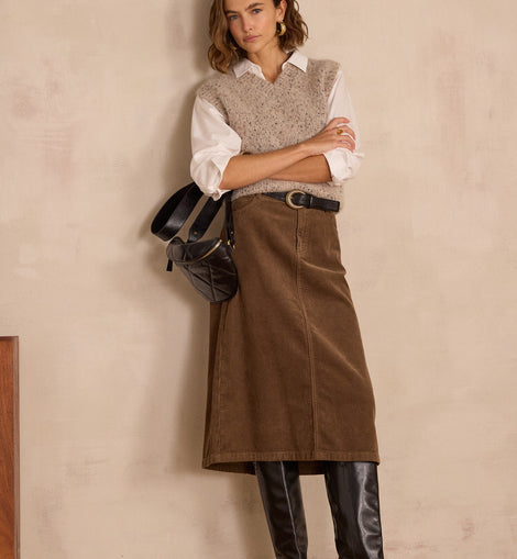 JUPE EN VELOURS CÔTELÉ KAYNE