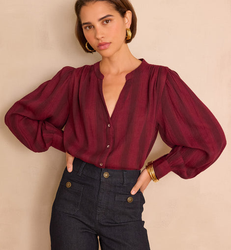 BLOUSE RAYÉE STELLA EN COTON