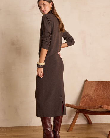 JUPE DROITE CHARLOTTE EN LAINE