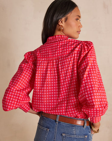 BLOUSE BETH EN COTON À IMPRIMÉ FLEURI