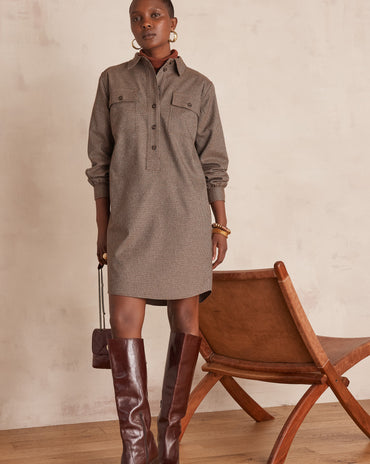 ROBE MARLINE MOTIF PIED DE POULE