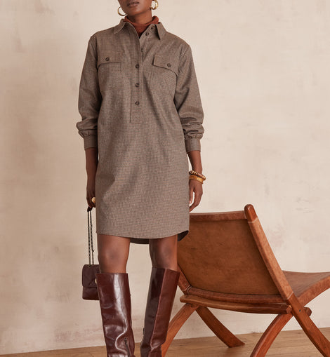 ROBE MARLINE MOTIF PIED DE POULE