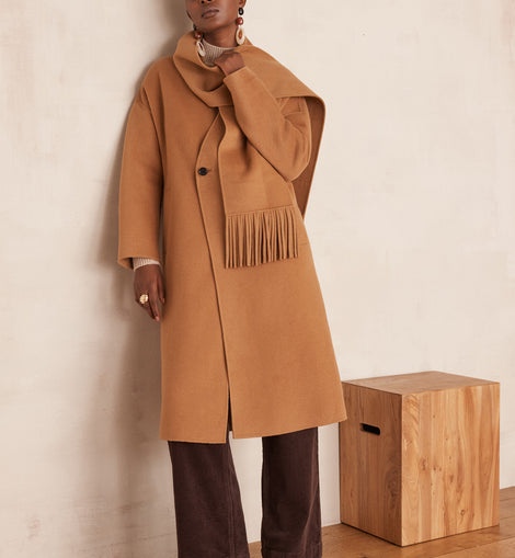 MANTEAU LONG DAHLIA EN LAINE