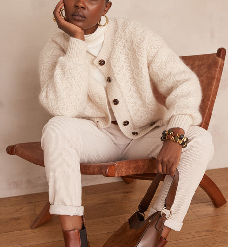 GILET COSMO EN MOHAIR ET LAINE