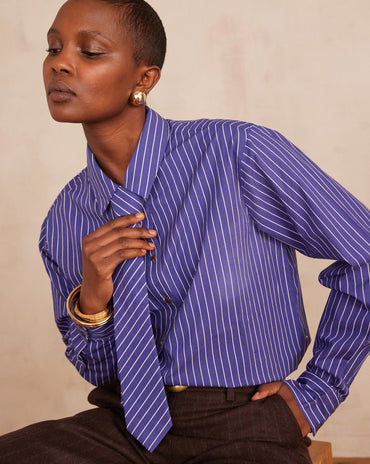 CHEMISE SALVADOR EN COTON RAYÉE