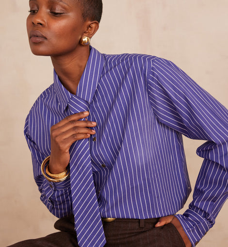 CHEMISE SALVADOR EN COTON RAYÉE