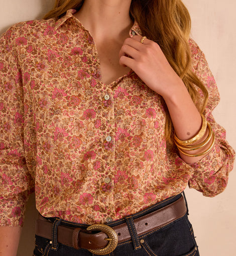 CHEMISIER IMPRIMÉ LIBERTY COLETTE 100% COTON