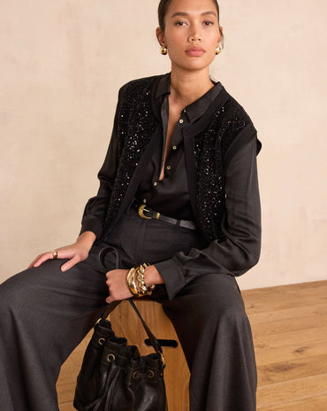 GILET SANS MANCHES À SEQUINS BECKA