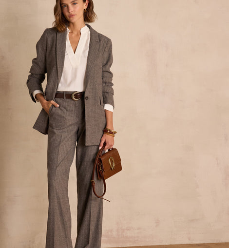 PANTALON FERGUSON EN LAINE À RAYURES