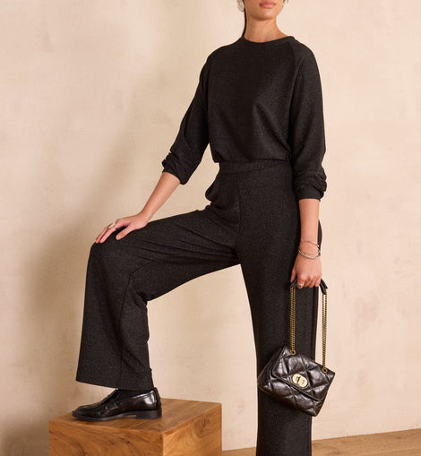 PANTALON DROIT EN LUREX MONA