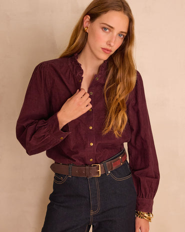 BLOUSE SERAPHINE EN VELOURS 100% COTON