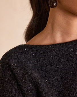 PULL COL BATEAU À SEQUINS BLAKE