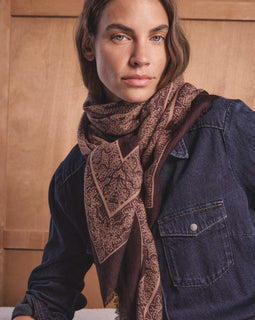 ÉDITION OCTOBRE ROSE - FOULARD TAMINE EN 100% LAINE