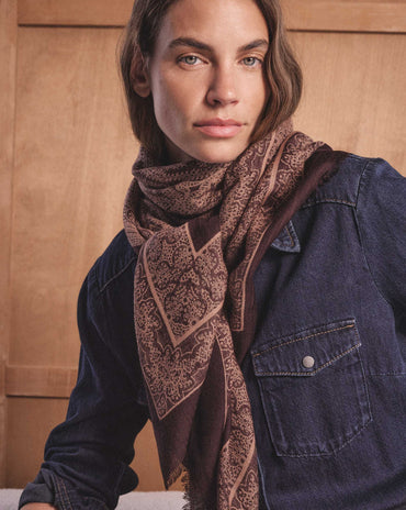 ÉDITION OCTOBRE ROSE - FOULARD TAMINE EN 100% LAINE