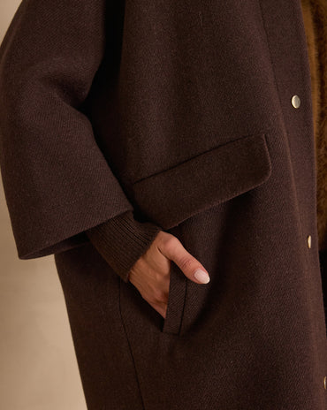 MANTEAU MI-LONG MAGDA EN LAINE