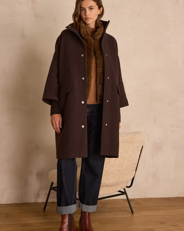MANTEAU MI-LONG MAGDA EN LAINE