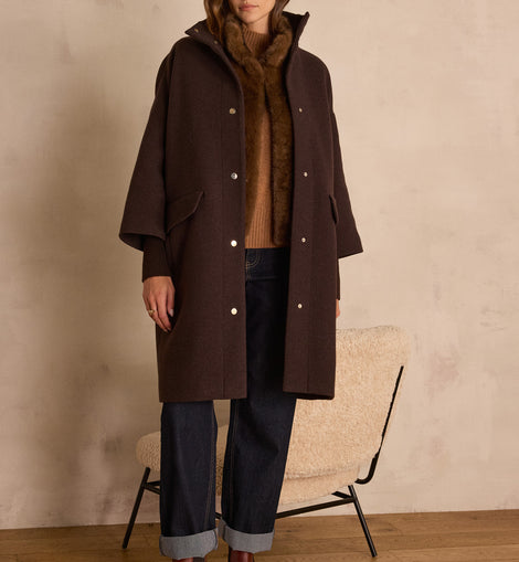 MANTEAU MI-LONG MAGDA EN LAINE