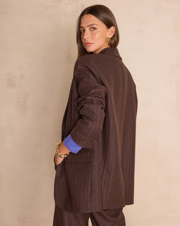 VESTE TAILLEUR EN LAINE RAYÉE PARKER