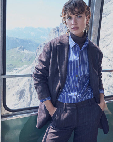 VESTE TAILLEUR EN LAINE RAYÉE PARKER