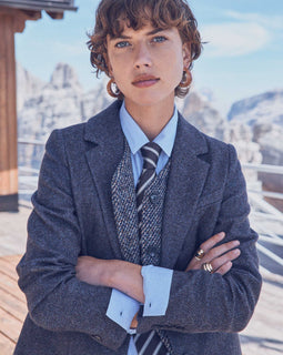 VESTE TAILLEUR EN LAINE À CHEVRONS COURTNEY