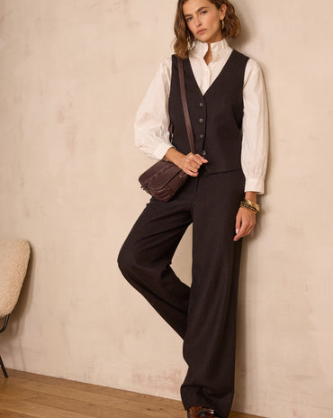 PANTALON FERGUSON EN LAINE À CHEVRONS