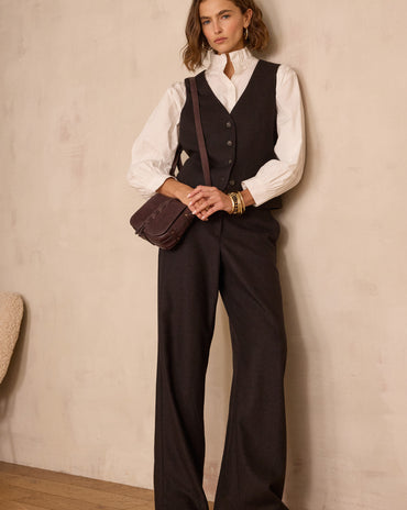 PANTALON FERGUSON EN LAINE À CHEVRONS