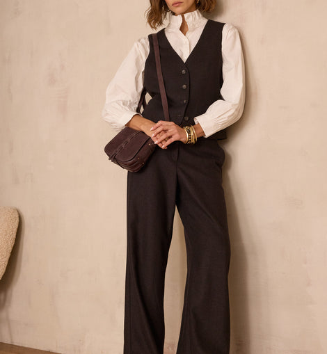 PANTALON FERGUSON EN LAINE À CHEVRONS