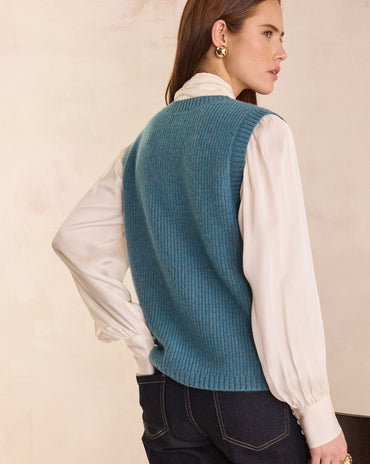 GILET SANS MANCHES EN LAINE ET CACHEMIRE PACO