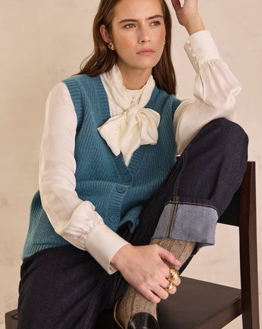 GILET SANS MANCHES EN LAINE ET CACHEMIRE PACO